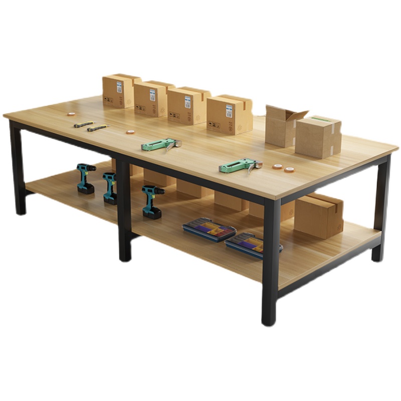 定制双层工作台裁剪台打包桌车间包装台工厂流水线服装操作台桌子