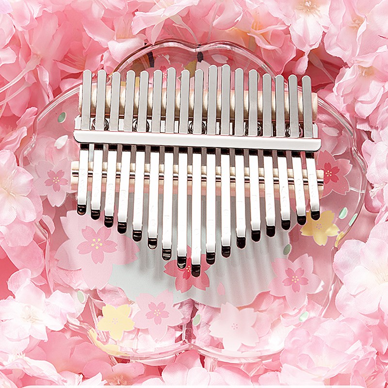 水晶亚克力拇指琴樱花粉女孩卡林巴琴17音21音手指琴初学入门乐器