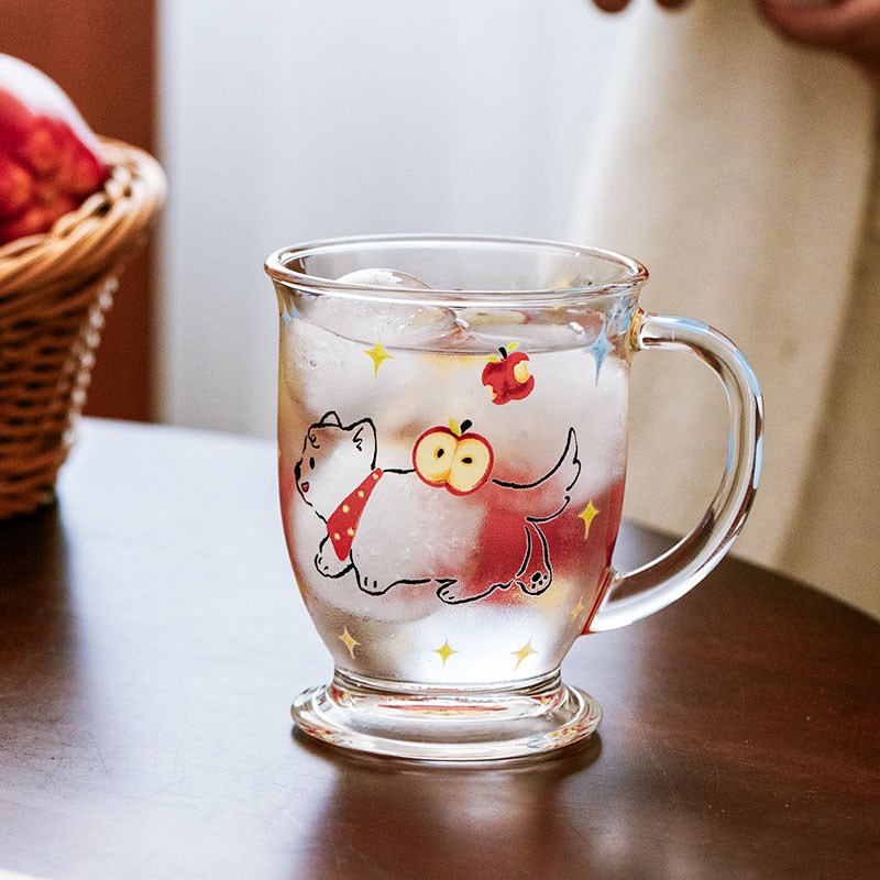 西比尔可爱玻璃杯啤酒杯家用大容量早餐杯水杯子饮料奶茶杯高颜值