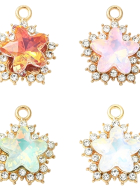 20mm合金玻璃五角星水钻吊坠