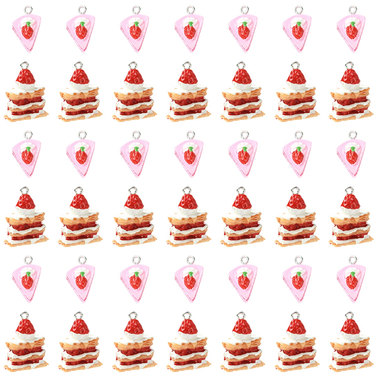 DIY饰品配件草莓蛋糕造型小挂件 手工手链耳环钥匙扣书包挂件装饰