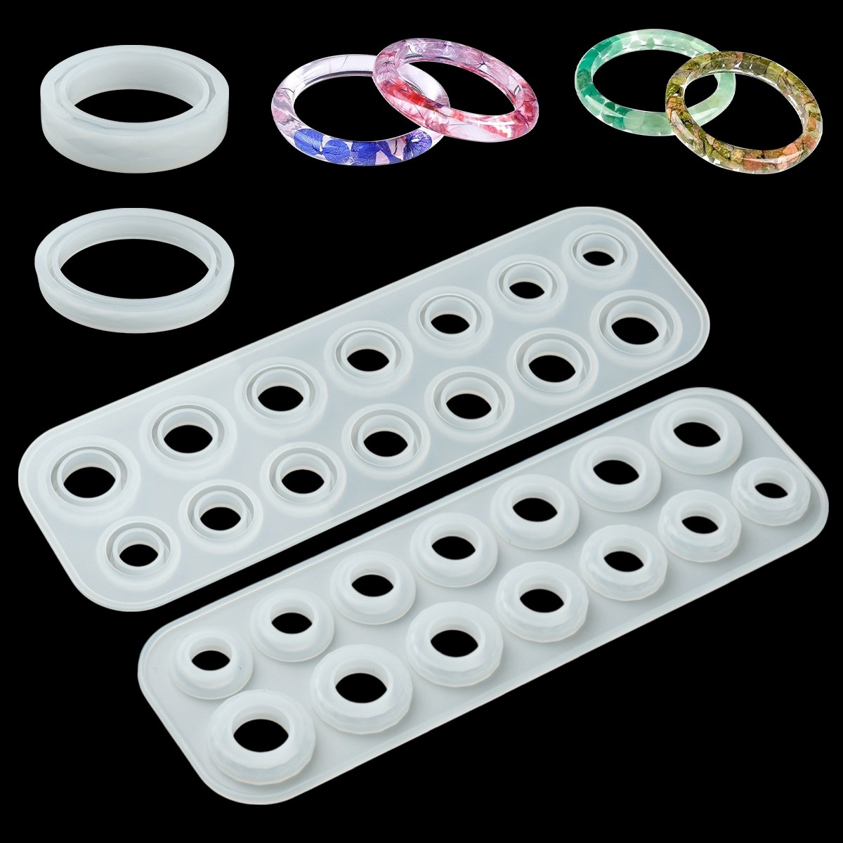 3个手镯戒指模具硅胶水晶滴胶手工diy工具材料环氧树脂胶自制珠宝