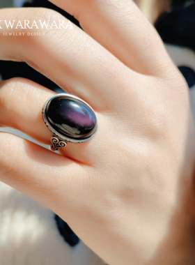 BOXWARAWARA原创设计黑曜石戒指