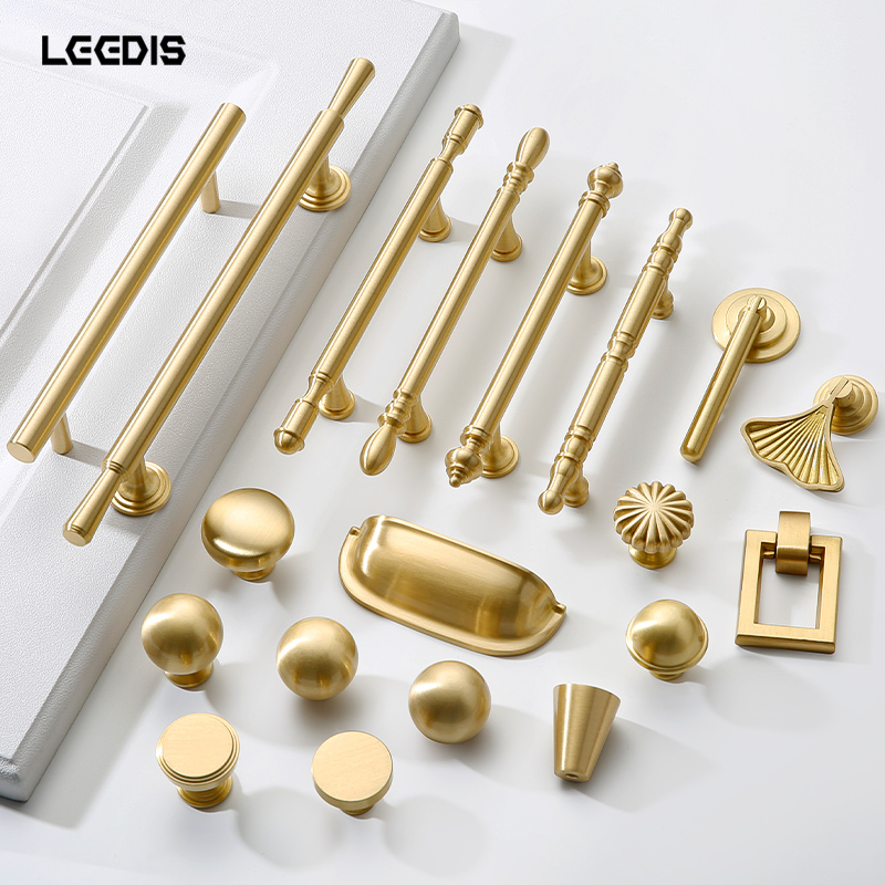 黄铜柜门拉手奶油风美式法式轻奢