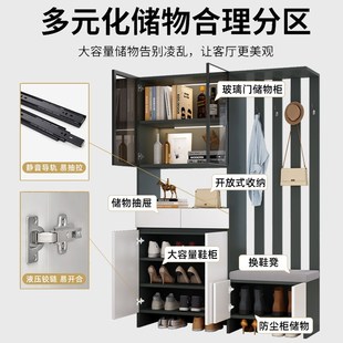 柜收纳柜 实木入户玄关柜正对门屏风隔断柜客厅酒柜现代简约门厅鞋