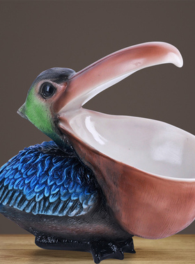 大嘴鸟鹈鹕玄关放钥匙的收纳小摆件门口家用电视柜酒柜装饰品摆设