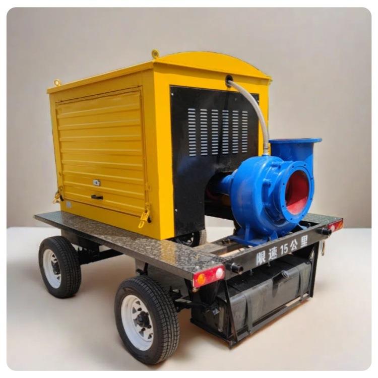 大面积排水抽水泵6寸8寸10寸12寸混流泵柴油拖车水泵工地抽水泵