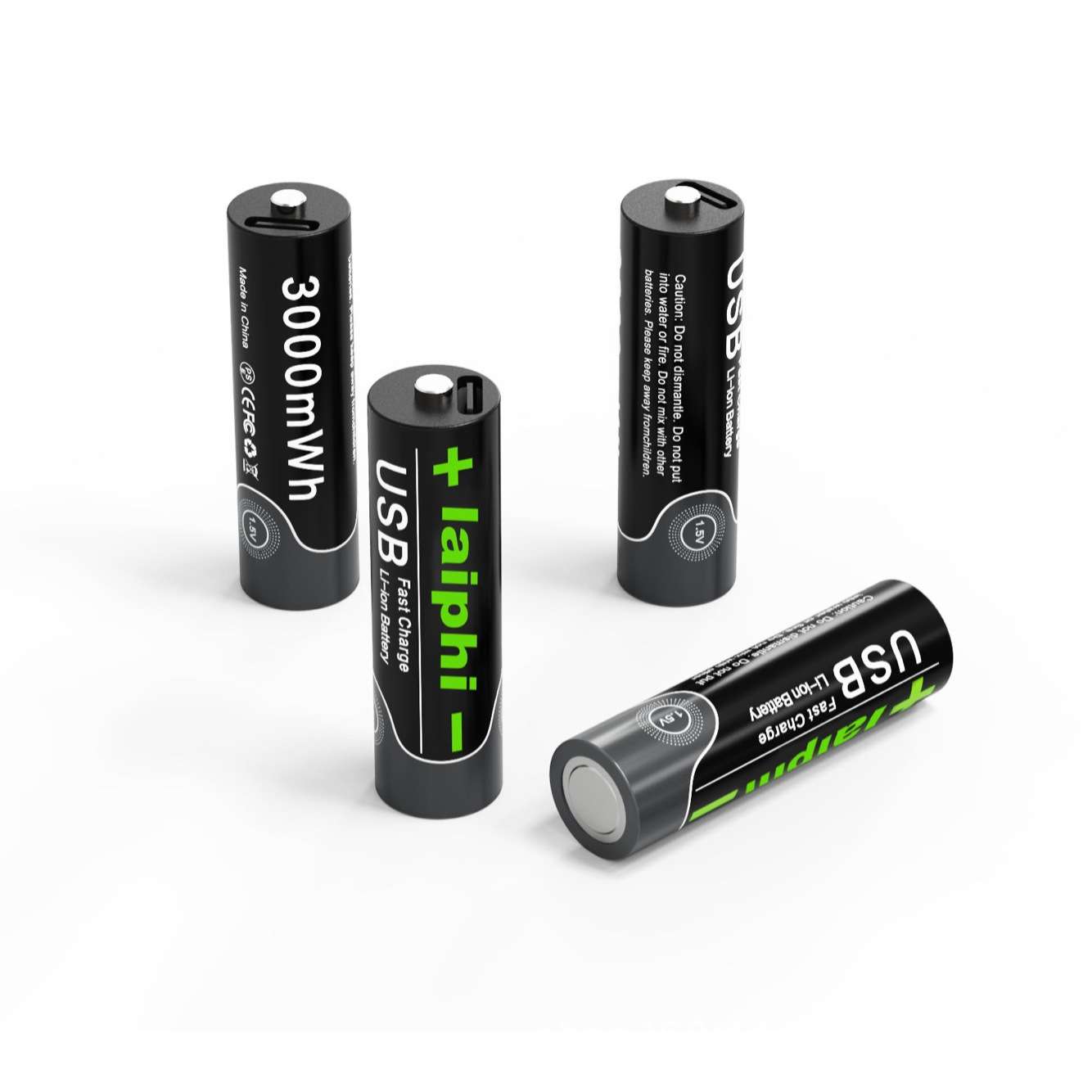 USB5号AA充电锂电池小时快充Type-C充电家用储能电池1.5V 14500