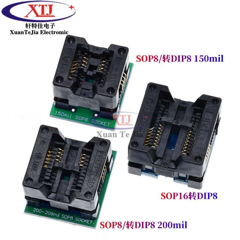 SOP8/SOP16转DIP8 SA602镀金IC测试座 转换座 烧录座150/200mil