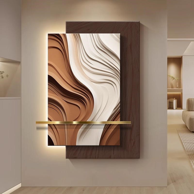 高级感意式极简客厅装饰画抽象艺术沙发背景墙壁画立体感玄关挂画