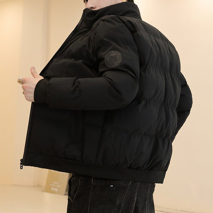 秋冬季外套男潮流韩版帅气百搭保暖棉袄羽绒棉P服男生潮牌工装卫