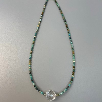 天然绿松石项链女款锁骨链小众设计饰品礼物