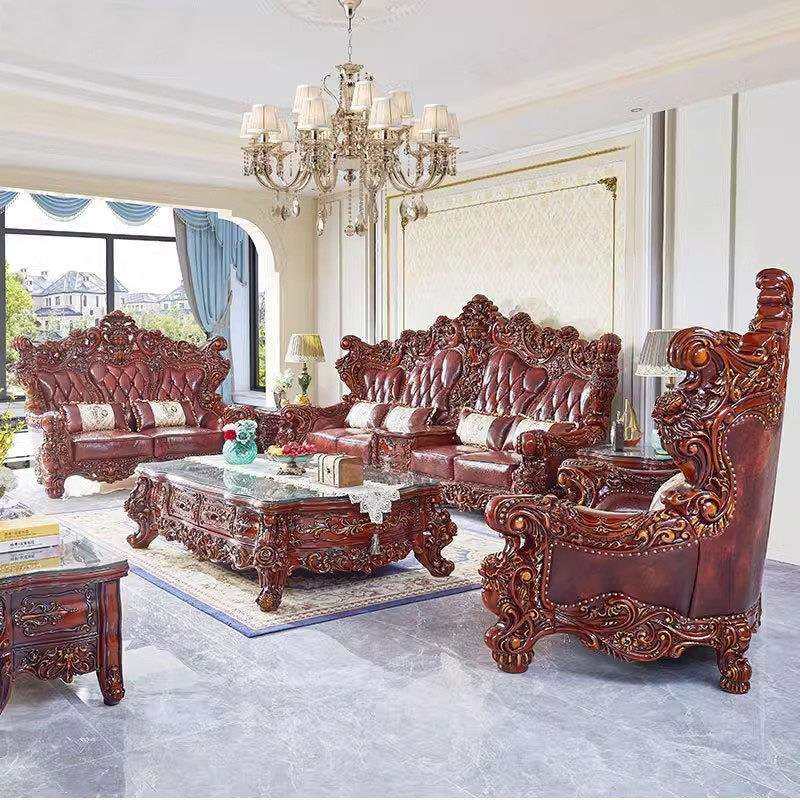 欧式沙发组合客厅真皮实木高档奢华大户型美式别墅整装全屋家具