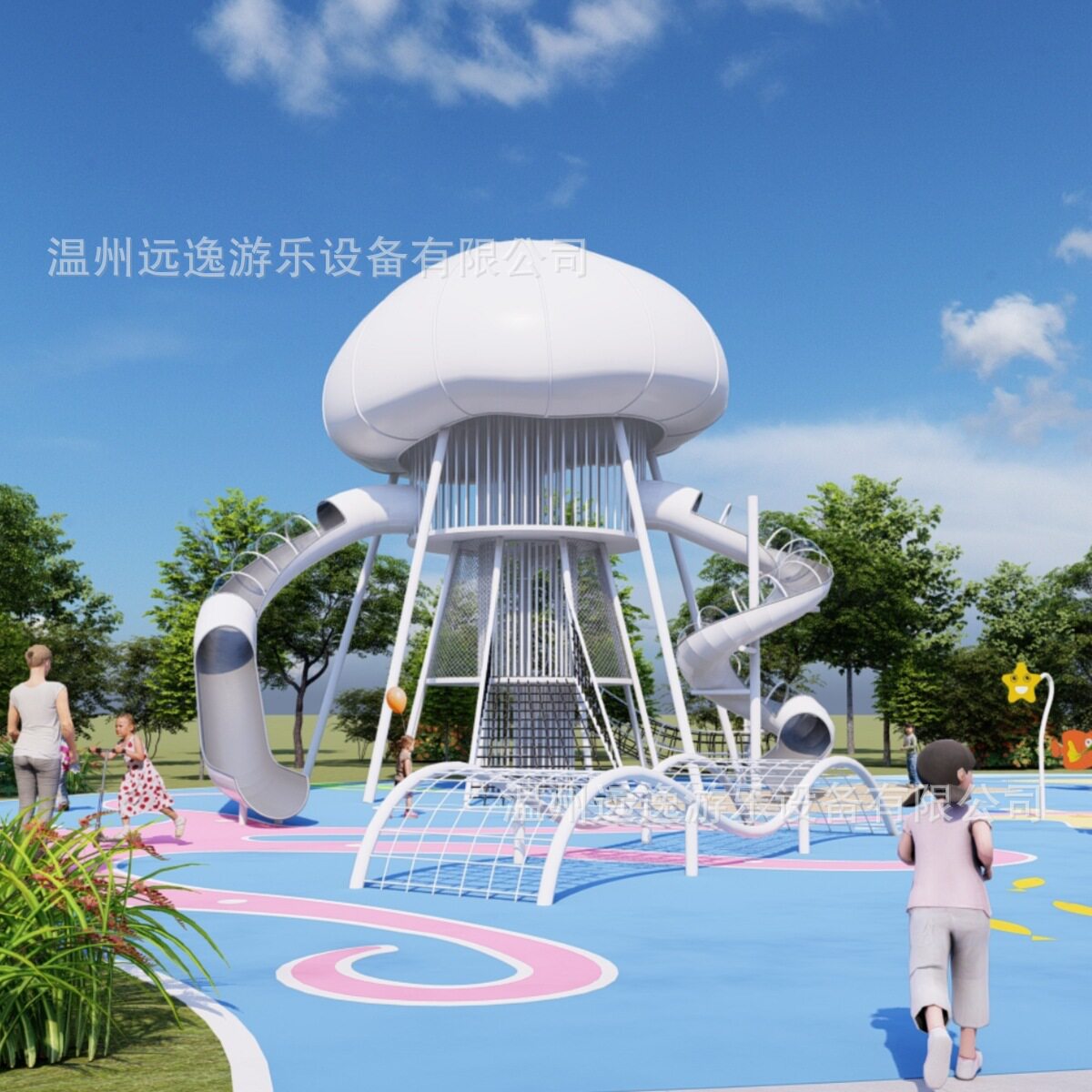 户外大型游乐设施 公园 景区网红游乐设备 海洋主题不锈钢滑梯