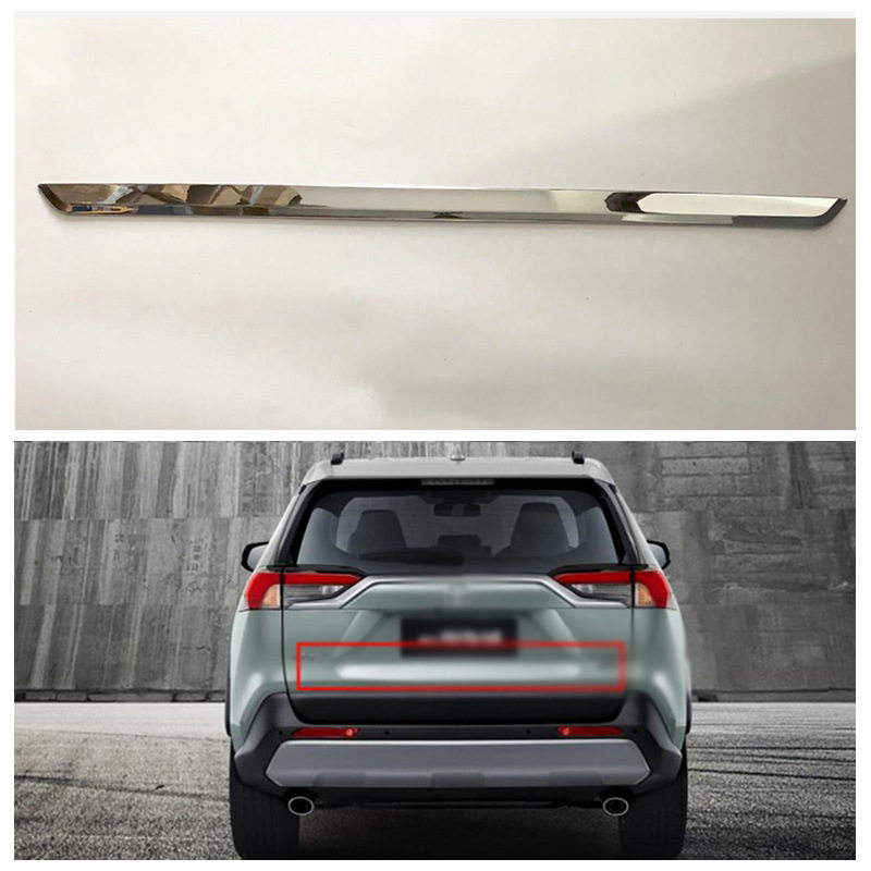 19RAV4牌照下饰条改装 适用丰田荣放RAV4U型后备箱后饰条装饰片Y