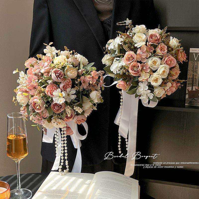 仿真玫瑰设计师花束手捧花新娘结婚保湿高级感假花摆件餐桌花摆花