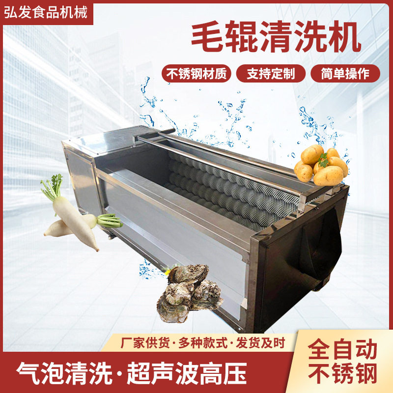 商用毛辊果蔬去泥去皮清洗机