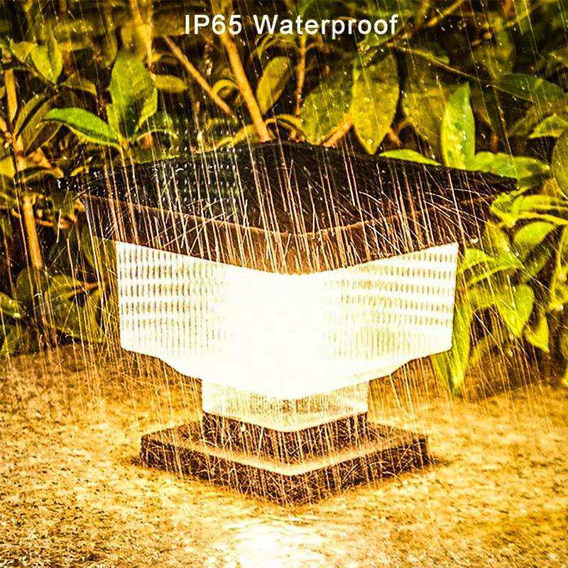 户外led地插庭院灯别墅小区花园草坪灯方形太阳能柱头灯