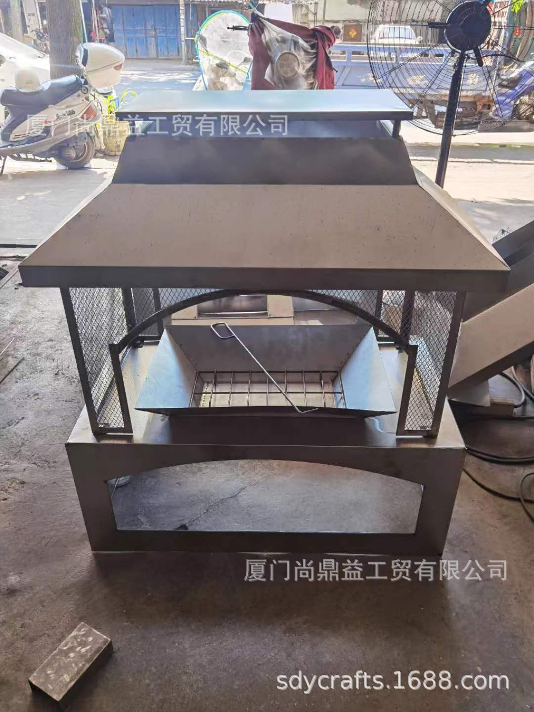 铁艺木碳炉取暖器烧烤炉室外火炉架烤火炉烤火盆野外焚火台