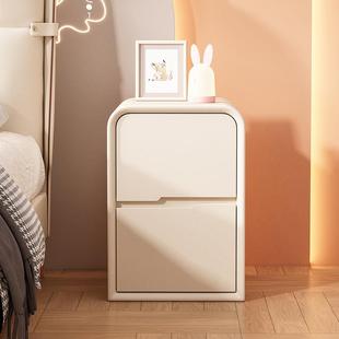 现代简约实木床头柜奶油风超窄小型轻奢收纳柜卧室家用儿童储物柜