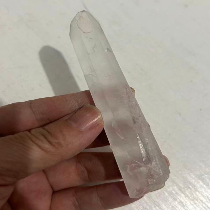 天然内蒙白水晶柱骨干水晶条矿物晶体奇石头原石消磁居家摆件