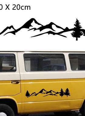 D-791 山脉树林图腾汽车贴纸 SUV 车身贴 后挡风玻璃车贴198cm