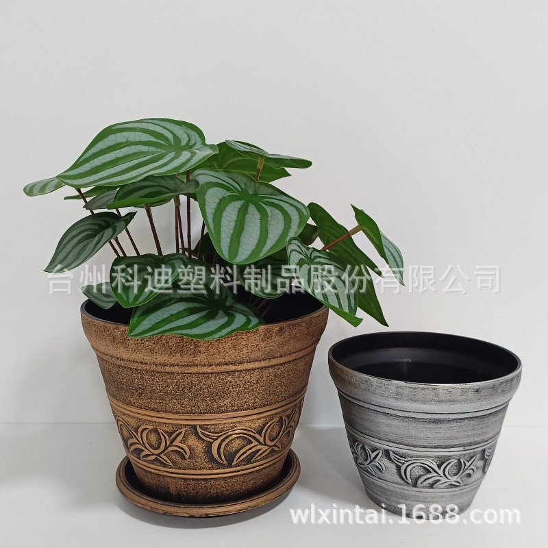 厂家供应KD2602S系列仿古刷漆塑料花盆多肉盆家居装饰盆