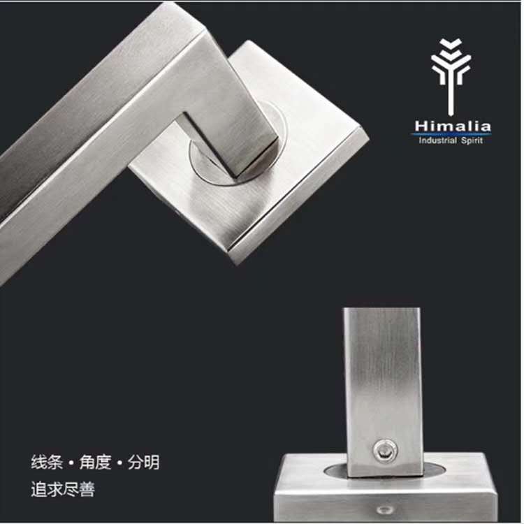 意大利玫瑰金不锈钢实木门把手黑色美式静音生态门锁批发零售外贸
