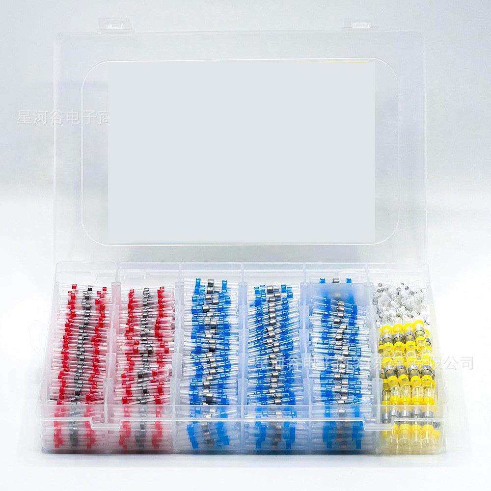 800pcs预绝缘端子焊锡环焊接密封线防水热缩对接连接器套装