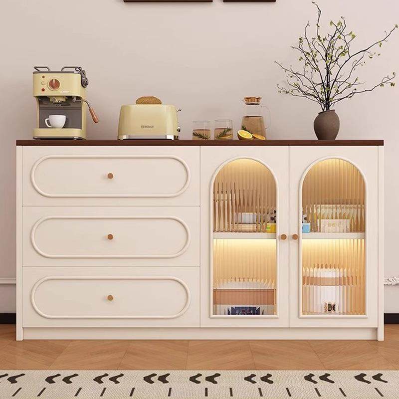 全实木餐边柜靠墙一体储物柜客厅家用茶水柜厨房橱柜小户型收纳J*