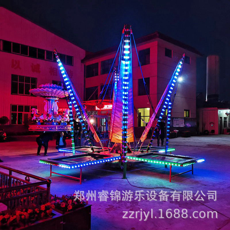室外商场门口公园广场摆摊设备儿童网红蹦极发光款无动力游乐玩具