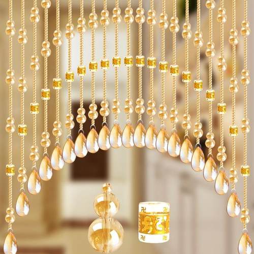 网红水晶葫芦珠帘卧室门帘隔断玄关过道阳台厕所免打孔客厅挂帘子