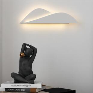 超薄床头灯现代新款客厅日月山川壁灯设计师玄关书房壁灯极简装饰