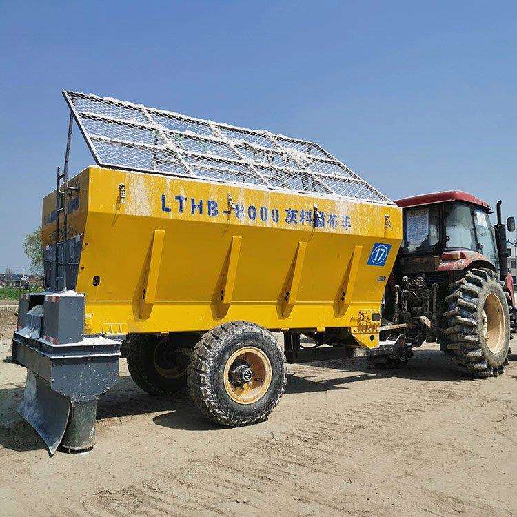 出口消解灰撒布车8方牵引式布灰机罐装水泥洒布机封闭不扬尘