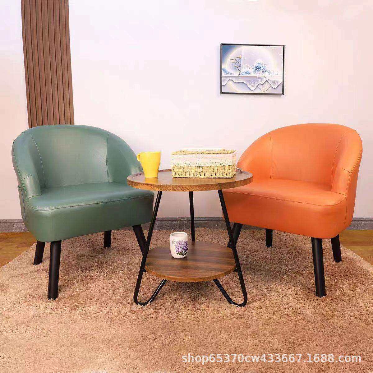 单人沙发椅子免洗科技布小户型客厅阳台卧室现代简约实木懒人沙发