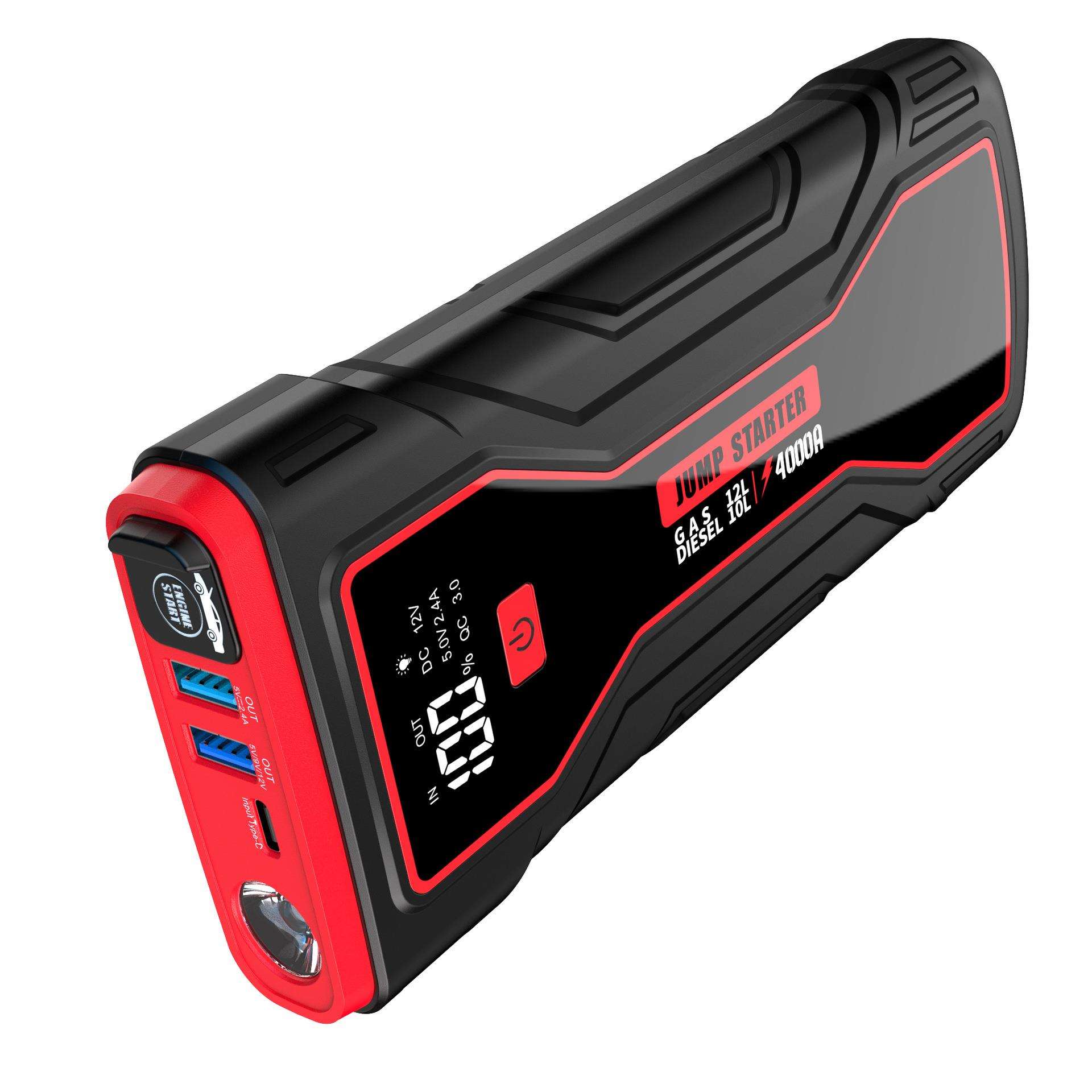 4000A汽车应急启动电源热销款式大容量打气泵点火一体机