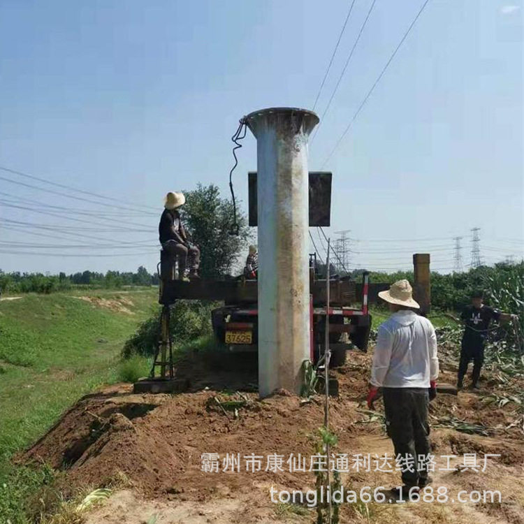 输变电线路钢管杆基础打桩 单回路电力钢杆 双回路钢管杆