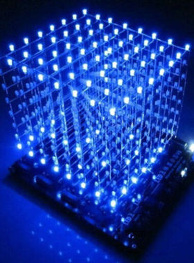3D8光立方DIY套件（573+2803+5a60s2）8*8*8光立方 蓝/红/绿/黄色