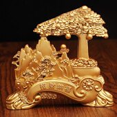 黄山摆件 金属工艺品 合金风水摆件家居新款 迎客松 摇钱树元