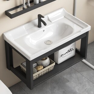 陶瓷挂墙式洗手盆柜组合阳台壁挂洗面盆J卫生间洗漱台池小型洗脸