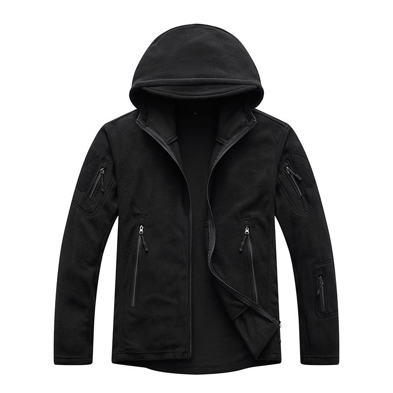 抓绒衣男摇粒绒外套户外冲锋衣内胆女春秋季加厚连帽防风保暖卫衣