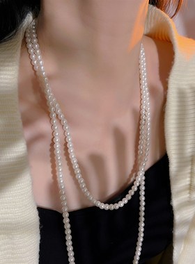 十里间【送礼自用都可以】法式浪漫三层珍珠项链百搭简约毛衣链