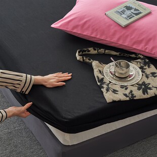 暗黑高级感纯棉水洗棉o床笠罩床单单件1.8m席梦思床垫保护套防尘
