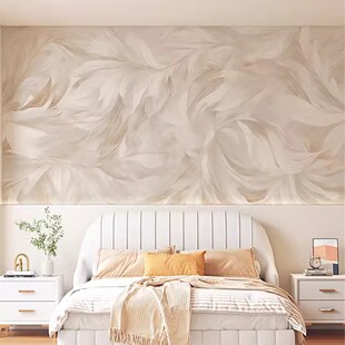 奶油风抽象艺术墙纸壁画电视背景墙E壁布客厅卧室法式高级感墙布