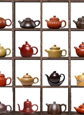 新中式高档茶道摆设茶壶样板房茶室酒店博古架紫砂U壶茶具工艺摆