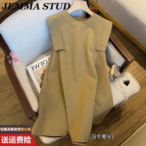 复古港风a法式气质无袖连衣裙女装夏季显瘦休闲小个子百搭背心裙