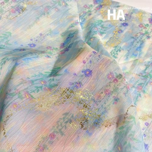 一米烫金小碎花雪k纺印花面料 春夏连衣裙女装头饰手工布DIY童装