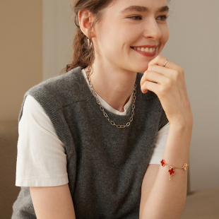 秋冬圆领羊绒背心女100纯山羊绒C无袖 毛衣坎肩 外穿马甲针织打底衫