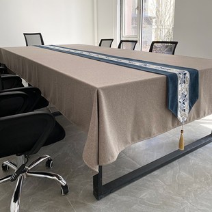 酒店会议室桌布羊绒手感长方形茶几布高级感桌布商用台布定制