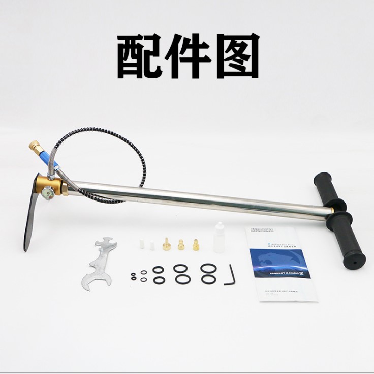 猎豹手动式超强高压打气筒0Mp水冷不锈钢打气瓶气泵气i